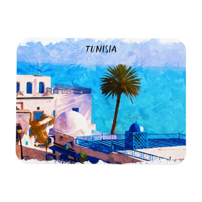 Vackfin Tunisien Panorama-vy Magnet (Horisontell)