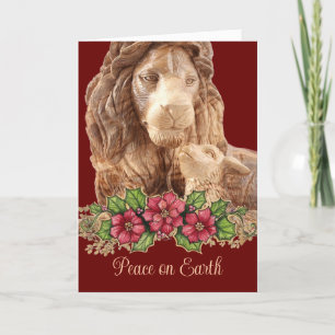 Vackfint Lejont Lamb Pointsettia julkort Helgkort