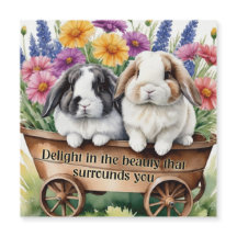 Vackfint Lop Bunny Rabbit Söt Magnet Card