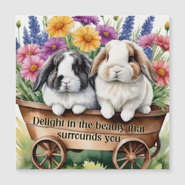 Vackfint Lop Bunny Rabbit Söt Magnet Card (Framsida)