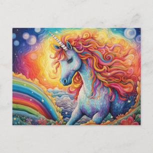 Vackfint Unicorn-vykort Vykort
