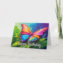 Vackig Abstrakt Butterfly Grattis på födelsedagen