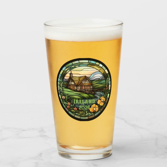 Vackig Grönt Ireland Souvenir Glaskopp (Framsida fylld)