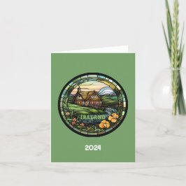 Vackig Grönt Ireland Souvenir Tack Kort