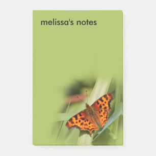 Vackig Orange Satyr Comma Butterfly Post-it Block