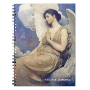 Vackig Vintage Winged Figur Angel Anteckningsbok