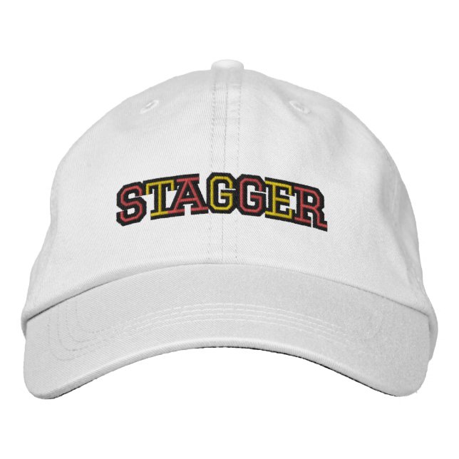 Vackla den justerbara hatten för unisex- vit broderad keps (Framsida)