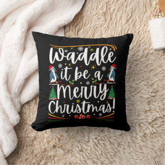 Vackla det vara en glad jul pingvin semester kudde