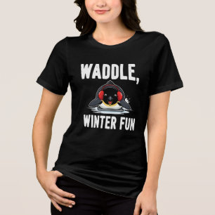 Vackla Vinterkul – Söt Pingvin Juldesign T Shirt