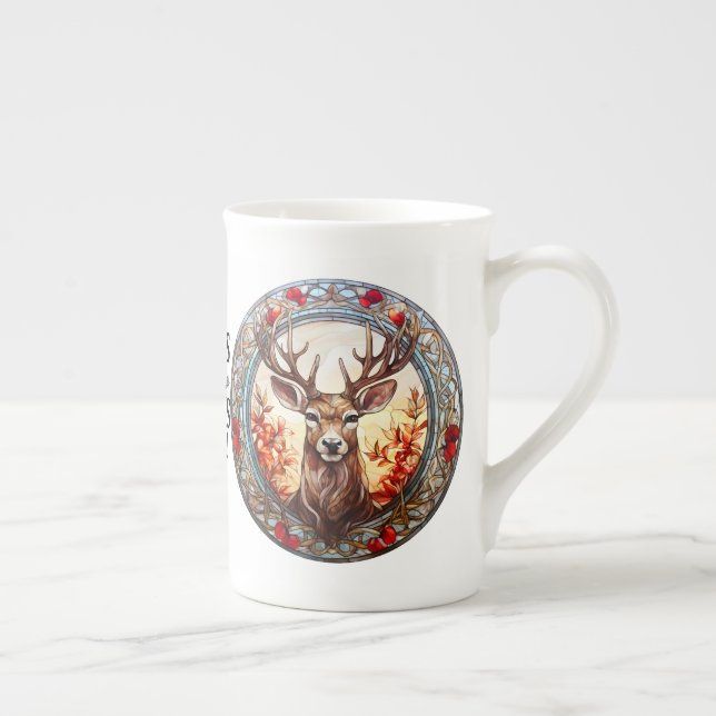 Vackmålade glasrenar benporslin mugg (Höger)
