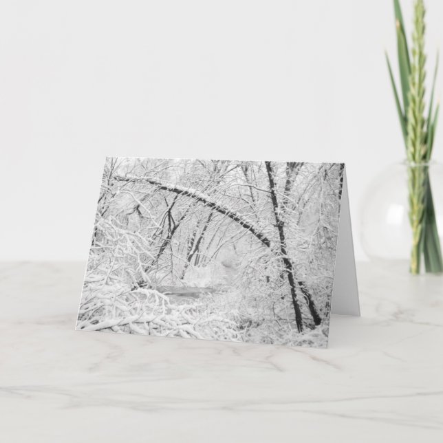 Vackra 1950-talet Snö White Covered Wooded Bäck Helgkort (Framsida)