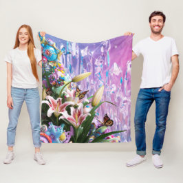 Vackra Abstrakt Blommig Blommor #4 Fleecefilt