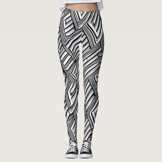 Vackra abstrakta designlagar leggings (Framsida)