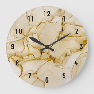 Vackra Abstrakten Pastel Brown Beige Stor Klocka