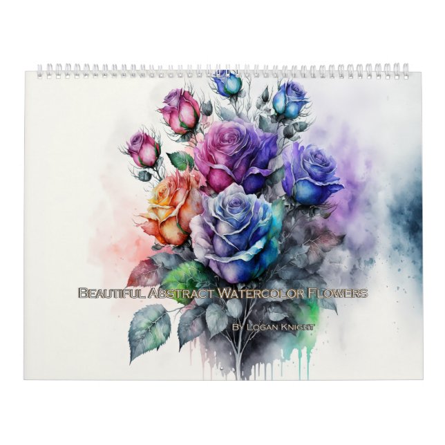 Vackra Abstrakter - vattenfärgsblommor Kalender (Omslag)