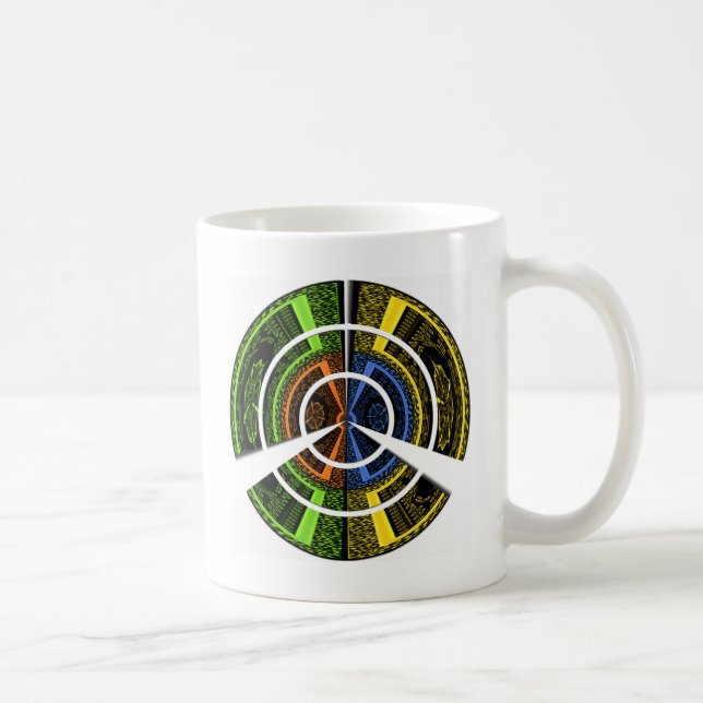 Vackra afrikanska färgstarka cirkulära illustratio kaffemugg (Höger)
