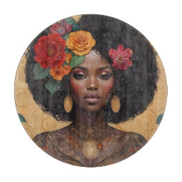 Vackra afrikanska kvinnor med blommor