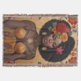 Vackra afrikanska kvinnor med blommor filt