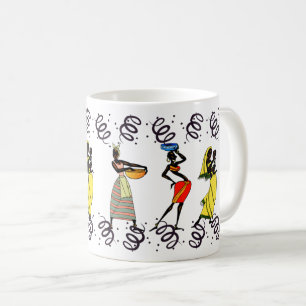 Vackra, afrikanska kvinnor, skönhet och kultur kaffemugg