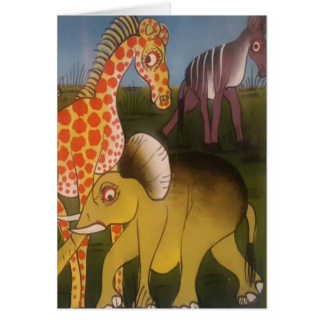 Vackra afrikanska vilder safari färg hälsningskort (Framsidan)