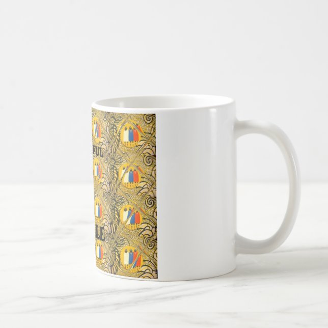 Vackra Afrikas traditionella Motif Färg Kaffemugg (Höger)