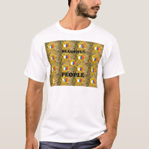Vackra Afrikas traditionella Motif Färg Tee