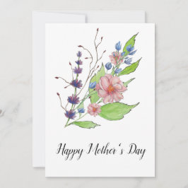 Vackra akvarellblommor Mors Dag-kort Julkort