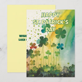 Vackra akvarellklöver St. Patricks dag-kort Julkort