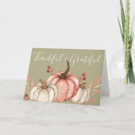 Vackra akvarellpumpor på salvia Thanksgiving Helgkort