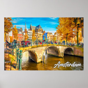 Vackra Amsterdam, Nederländerna Poster