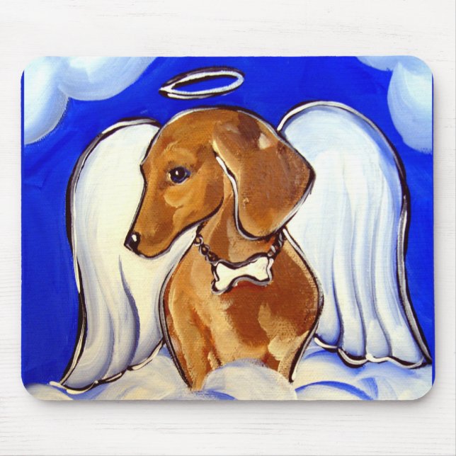 "Vackra Ängel Dachshund Musmattor" Musmatta (Framsidan)