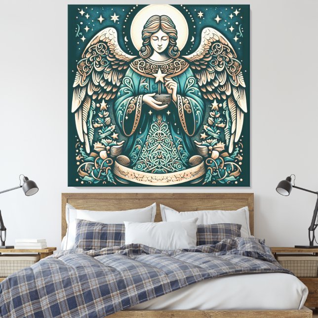 Vackra Angel under stjärnorna Canvastryck (Insitu (sovrum))