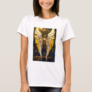 Vackra ängeln vingar i gult och guldgruva t shirt