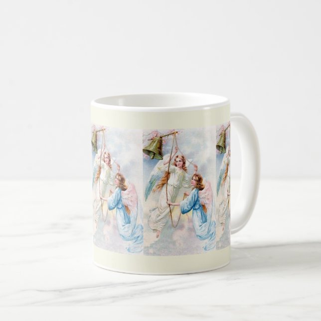 Vackra änglar med klocka kaffemugg (Framsida höger)