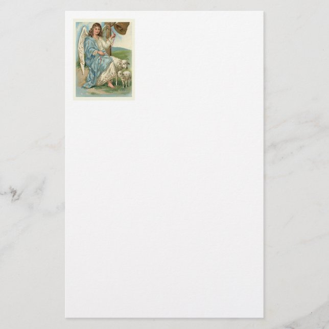 Vackra änglar och gyllene skal brevpapper (Framsida)