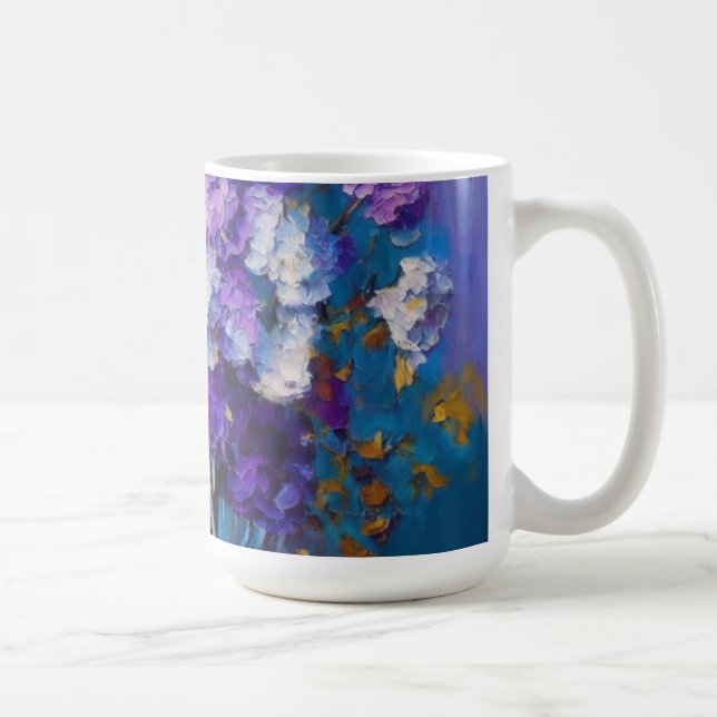 Vackra antika lila blommor kaffemugg (Höger)