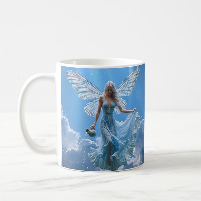 Vackra Aquarius Fairy i Clouds Kaffemugg (Vänster)