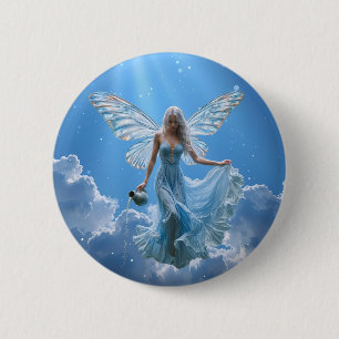 Vackra Aquarius Fairy i Clouds Knapp