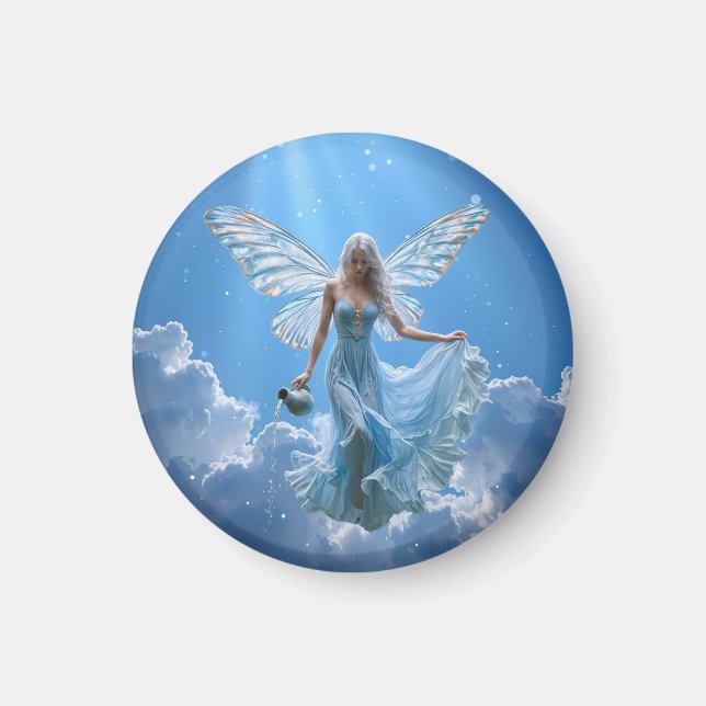 Vackra Aquarius Fairy i Clouds Magnet (Framsidan)