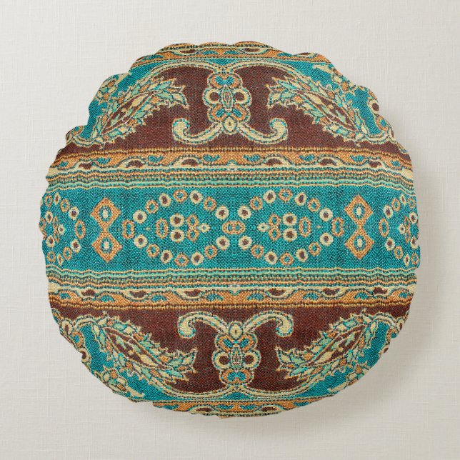 Vackra, arab, arabiska, arabiska, arabesque-väv rund kudde (Framsidan)