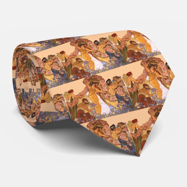 Vackra Art nouveau-kvinnor med iriser och Ro Slips (Rullad)