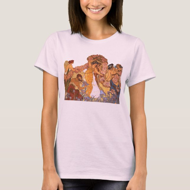Vackra Art nouveau-kvinnor med iriser och Ro Tee Shirt (Framsida)
