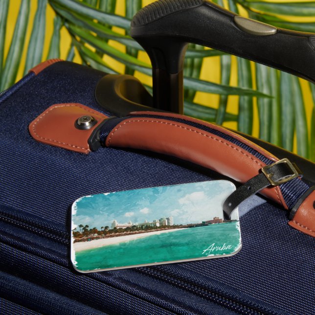 Vackra Aruba Tropical Island Travel Bagagebricka (Framsida Insitu 3)