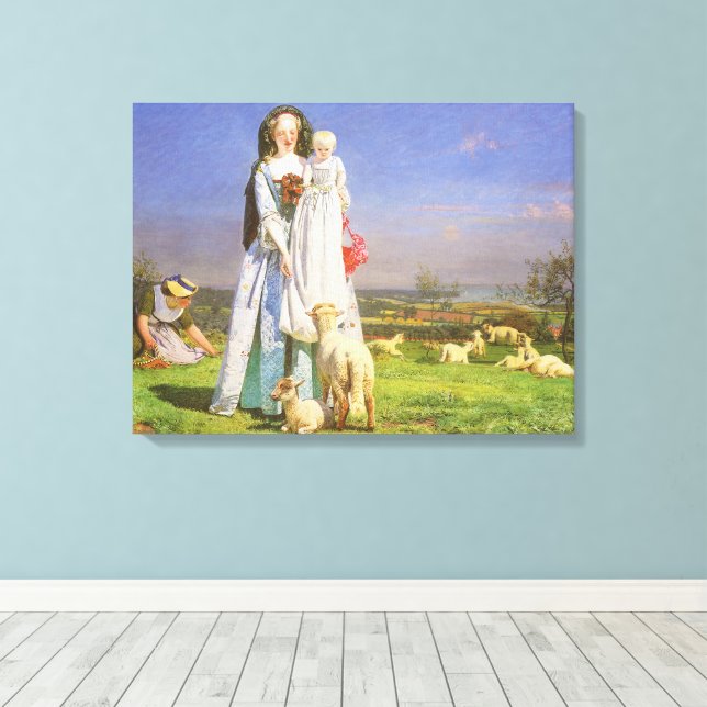 Vackra Baa Lamm av Ford Madox Brown Canvastryck (Insitu (trägolv))
