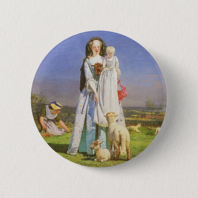 Vackra Baa Lamm av Ford Madox Brown Knapp (Framsida)