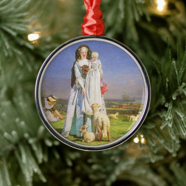 Vackra Baa-lämmer av Ford Madox Brown Julgransprydnad Metall (Träd)