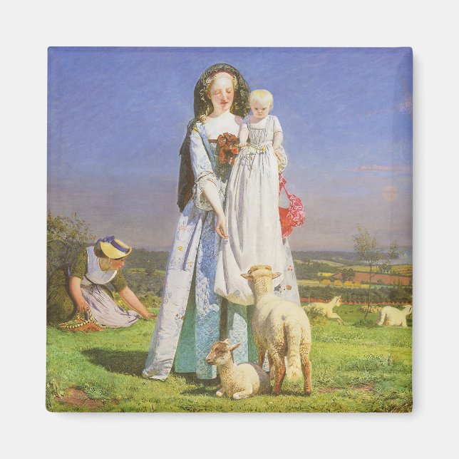 Vackra Baa-lämmer av Ford Madox Brown Magnet (Framsidan)