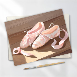 Vackra balett slippers   Vacker rosa Vykort