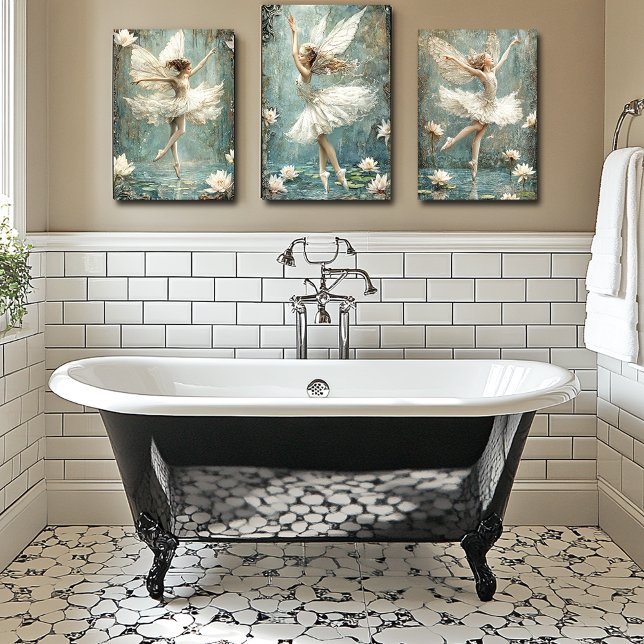 Vackra Ballerina Fairy Lily Pond White Flowers Poster (Skapare uppladdad)