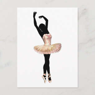 Vackra Ballerina i rosa Vykort